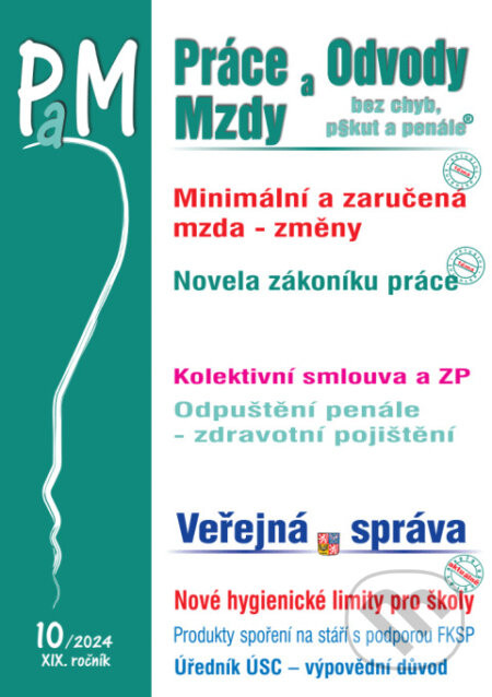 Práce, odvody a mzdy bez chyb, pokut a penále č. 10 / 2024 - Změny v minimální a zaručené mzdě - Poradce s.r.o.