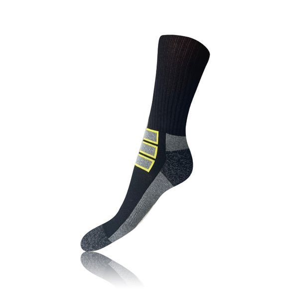 Bellinda 
OUTDOOR SOCKS - Socks for hiking and work shoes - black - yellow