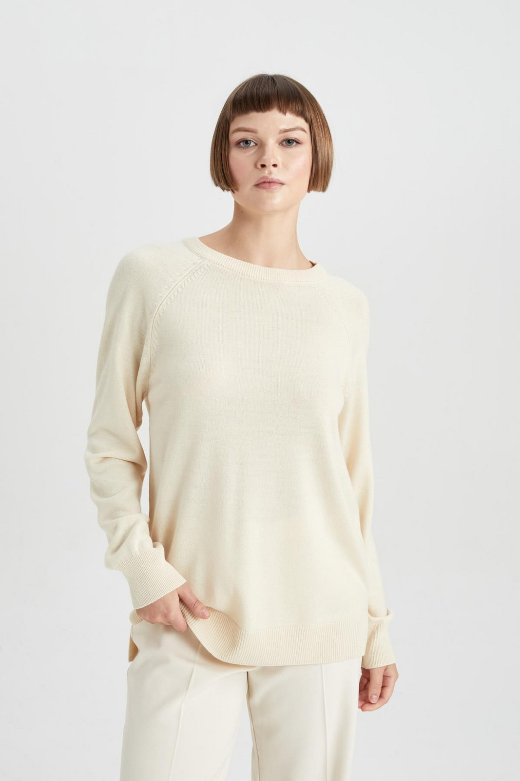 DEFACTO Relax Fit Crew Neck Sweater