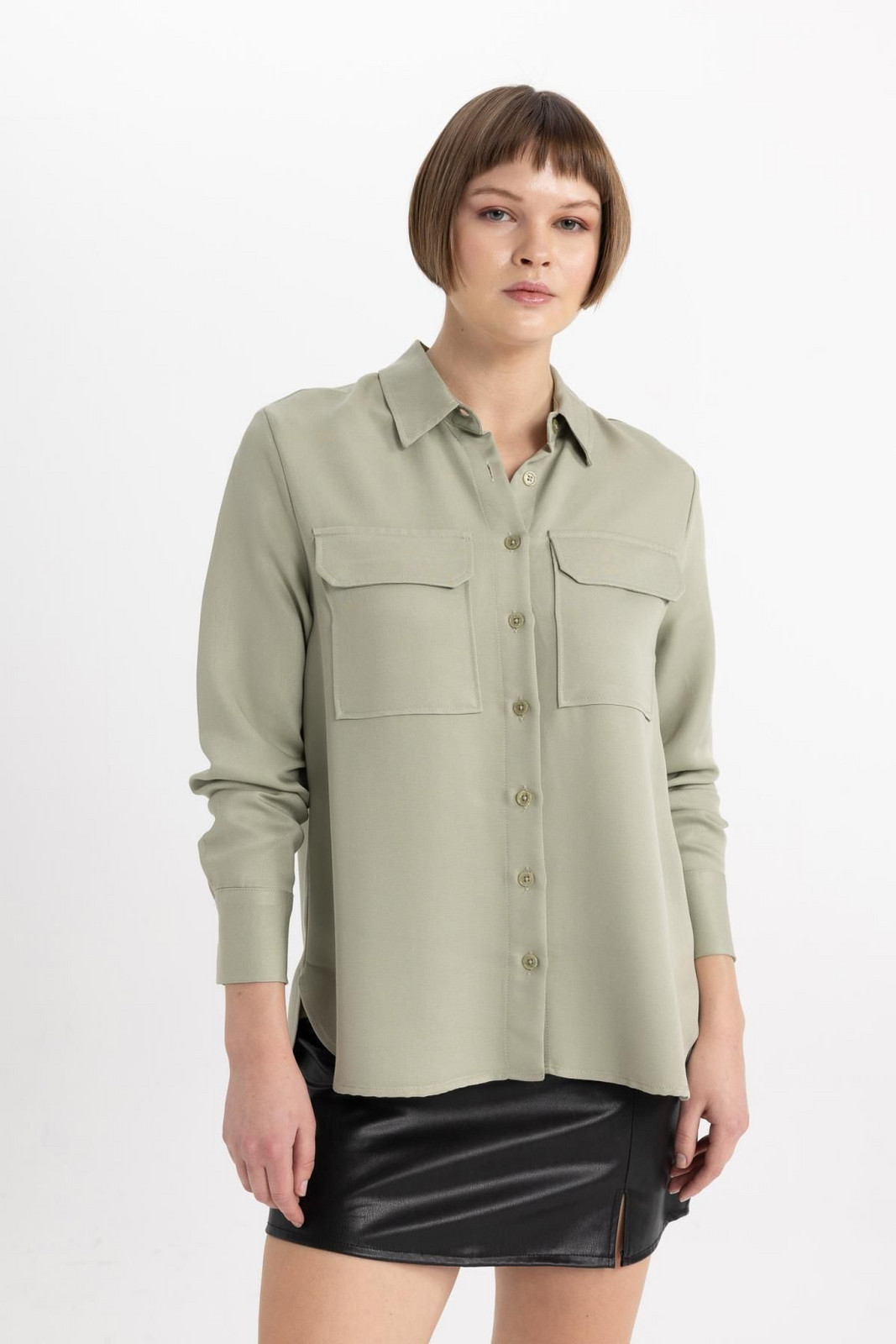 DEFACTO Regular Fit Textured Long Sleeve Shirt