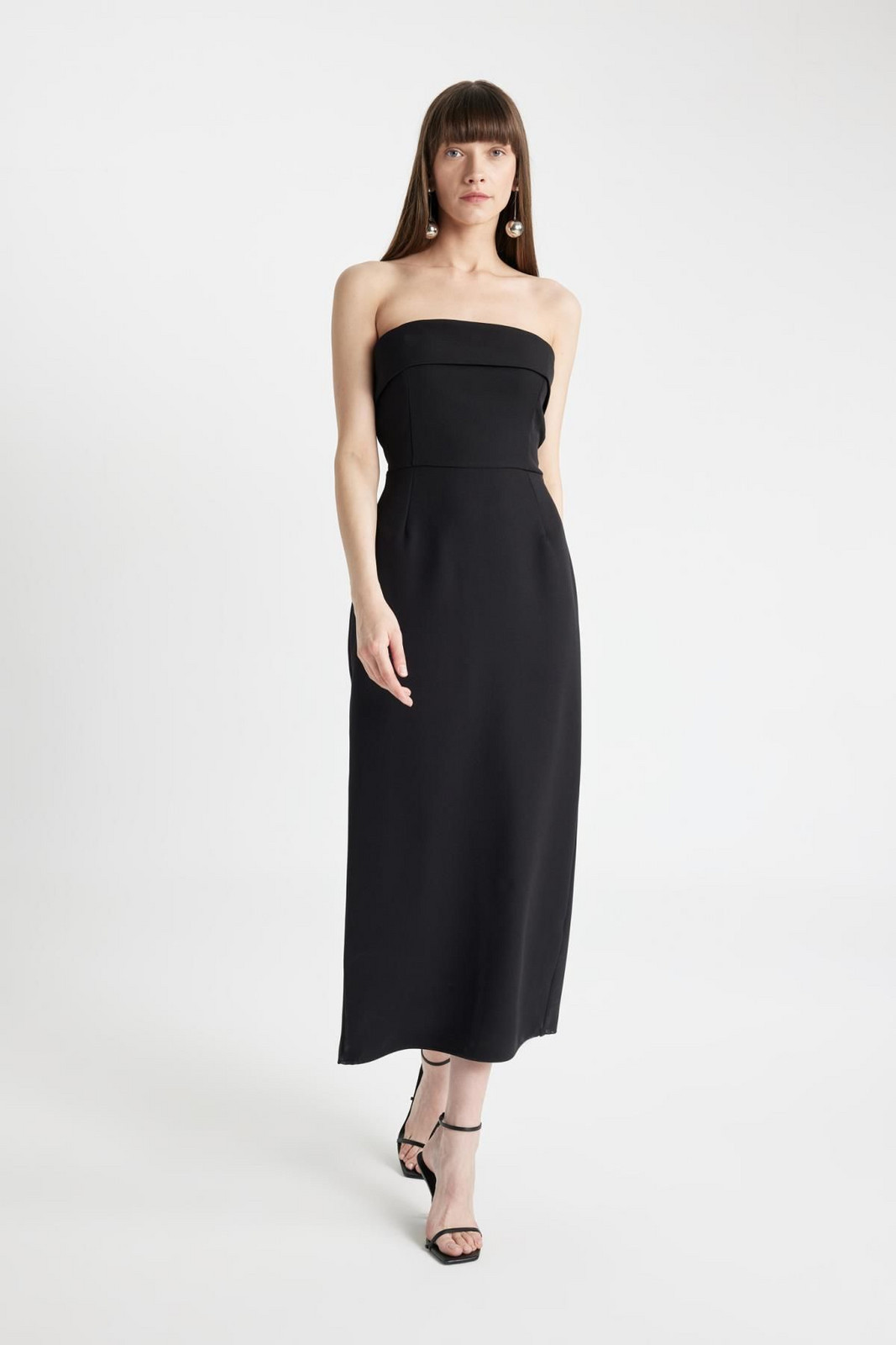 DEFACTO Bodycon Strapless Sleeveless Maxi Dress