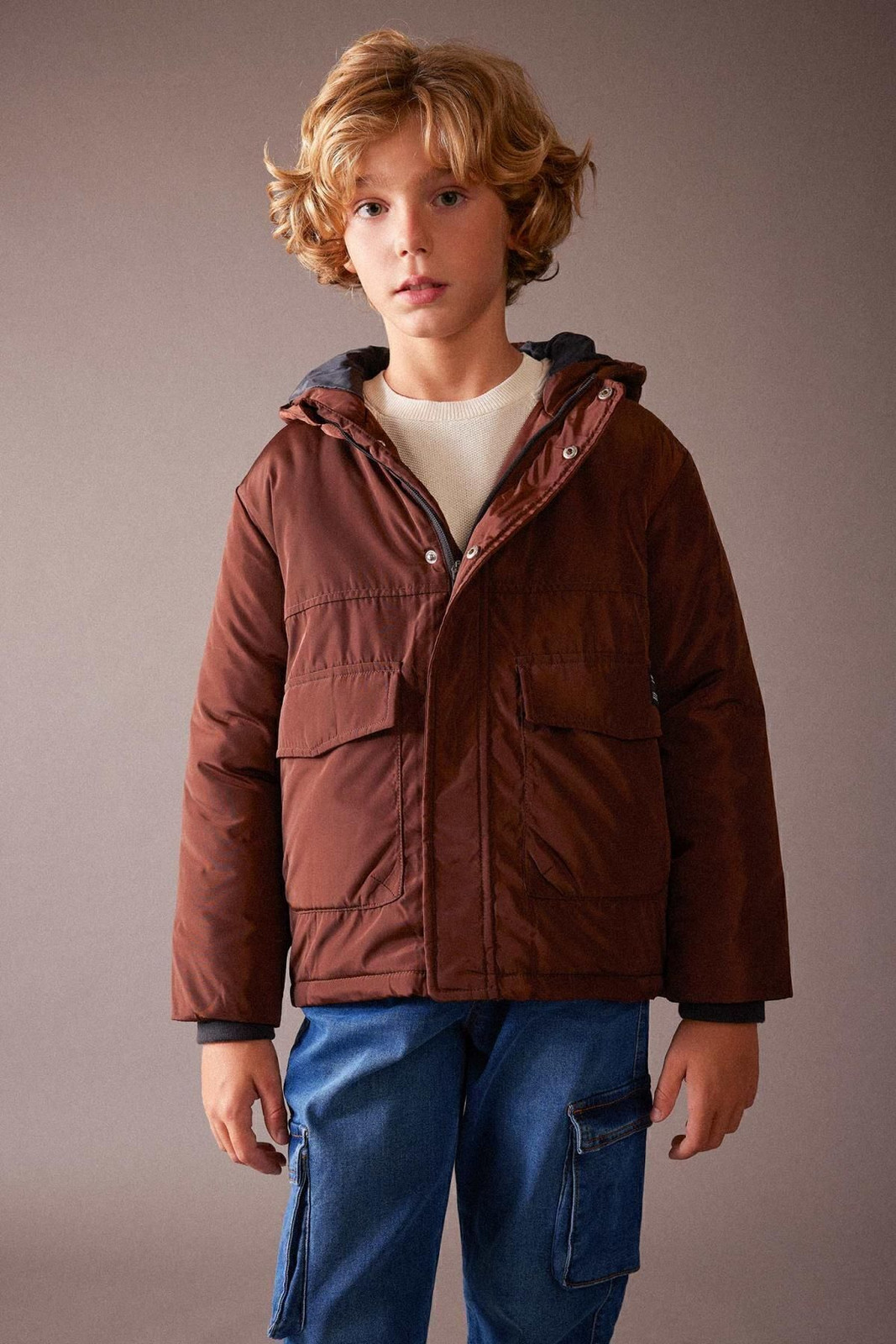 DEFACTO Boy's Water Repellent Hooded Coat
