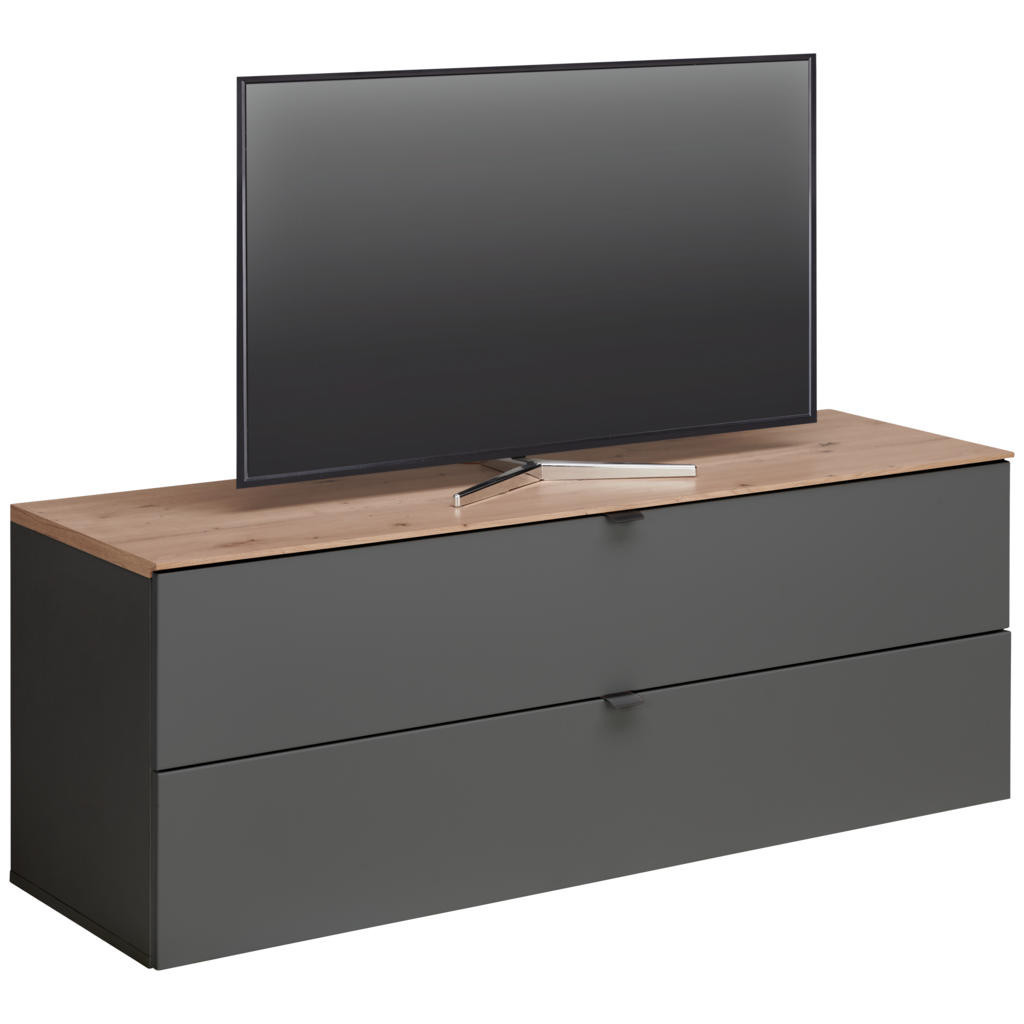 Hom`in KOMODA POD TELEVIZI, barvy grafitu, dub artisan, 140/62/44 cm