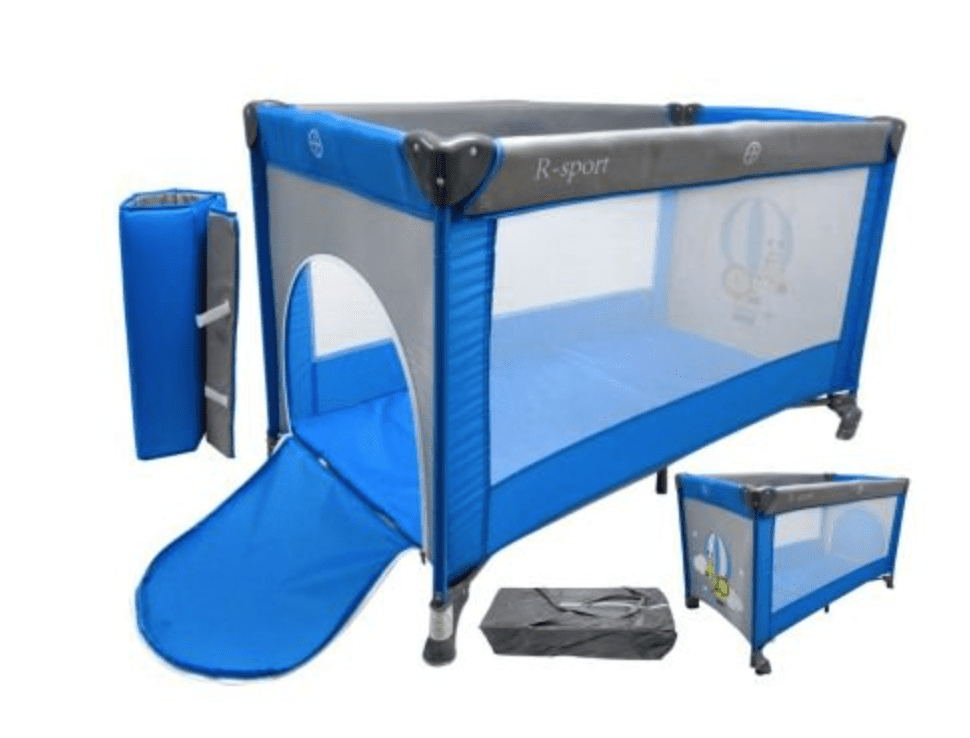 mamido Skládací cestovní postýlka K1 modrá