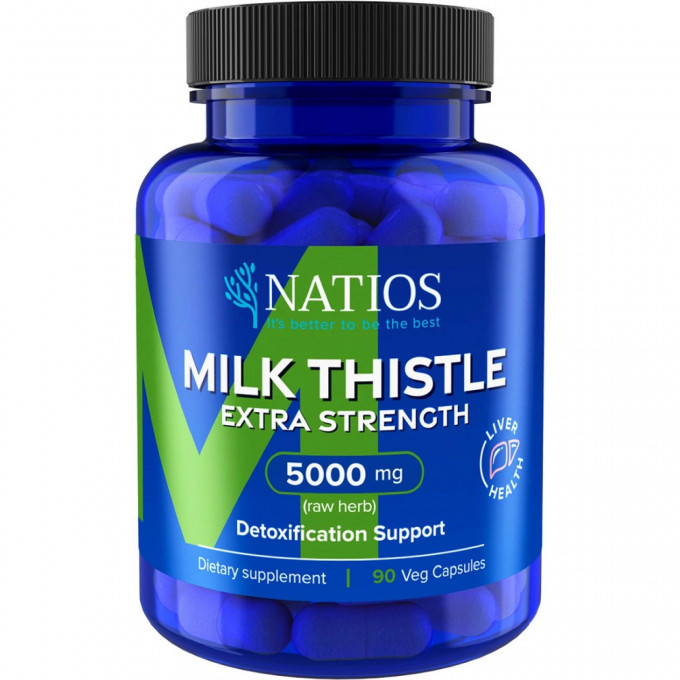 NATIOS Milk Thistle Extract Ostropestřec 5000 mg Extra Strength 90 veganských kapslí