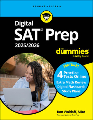 Digital SAT Prep 2025/2026 for Dummies: Book + 4 Practice Tests + Flashcards Online (Woldoff Ron)(Paperback)