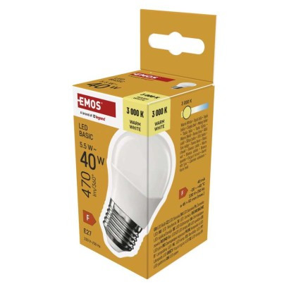 EMOS LED žárovka Basic Mini Globe / E27 / 5,5 W (40 W) / 470