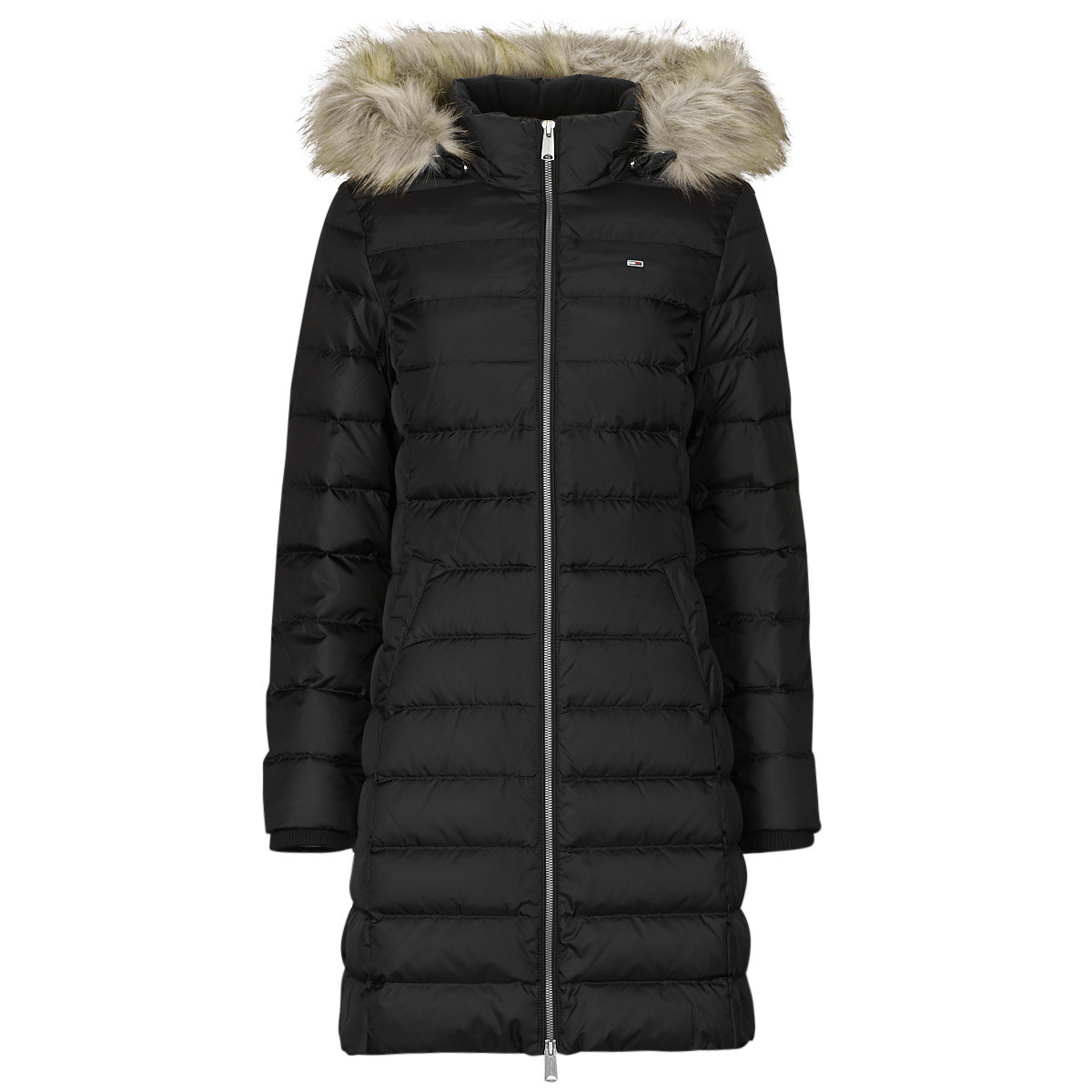 Tommy Jeans  TJW ESSENTIAL HOODED DOWN COAT  Tmavě modrá