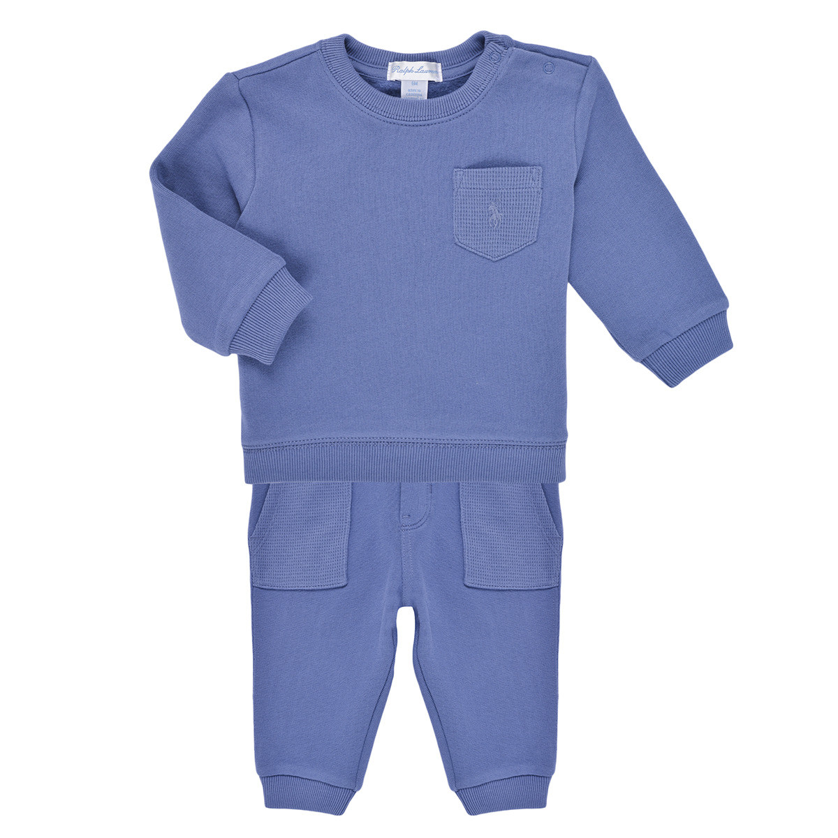 Polo Ralph Lauren  LS WAFLE SET-SETS-PANT SET  Modrá