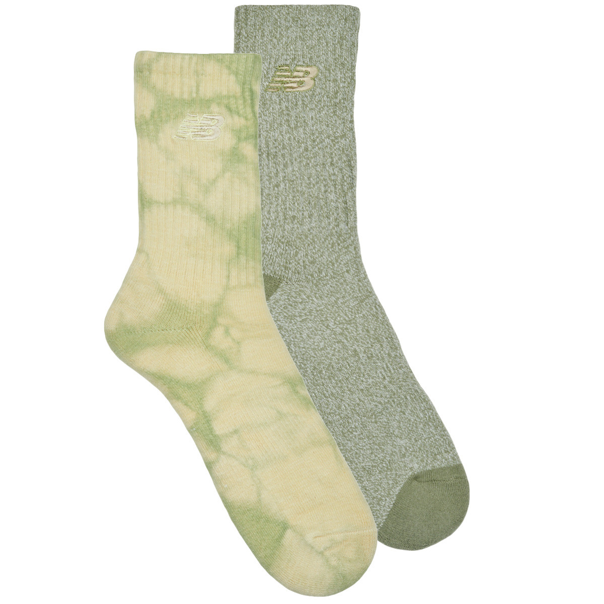 New Balance  TIE DYE MIDCALF SOCKS 2 PACK  Khaki