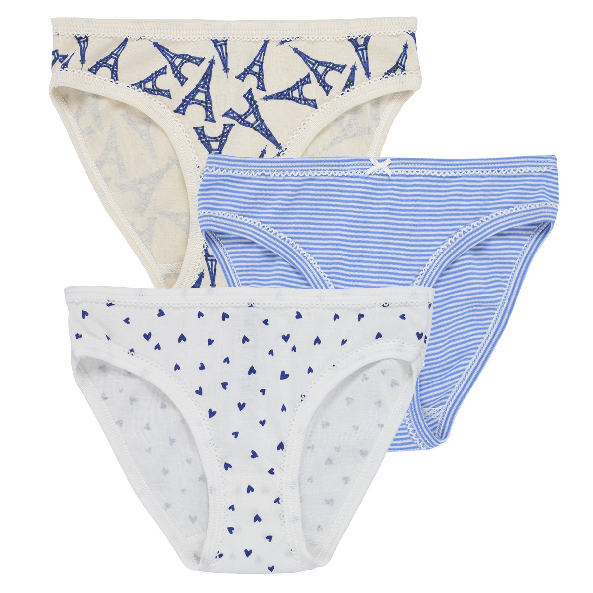 Petit Bateau  LOT CULOTTE X3  Modrá