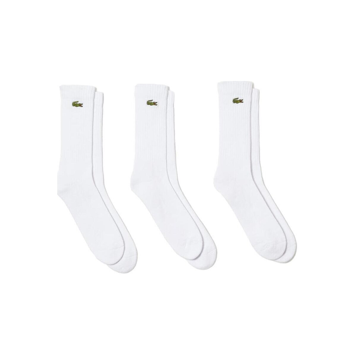 Lacoste  Sport 3 Pack High Cut Socks White  Bílá