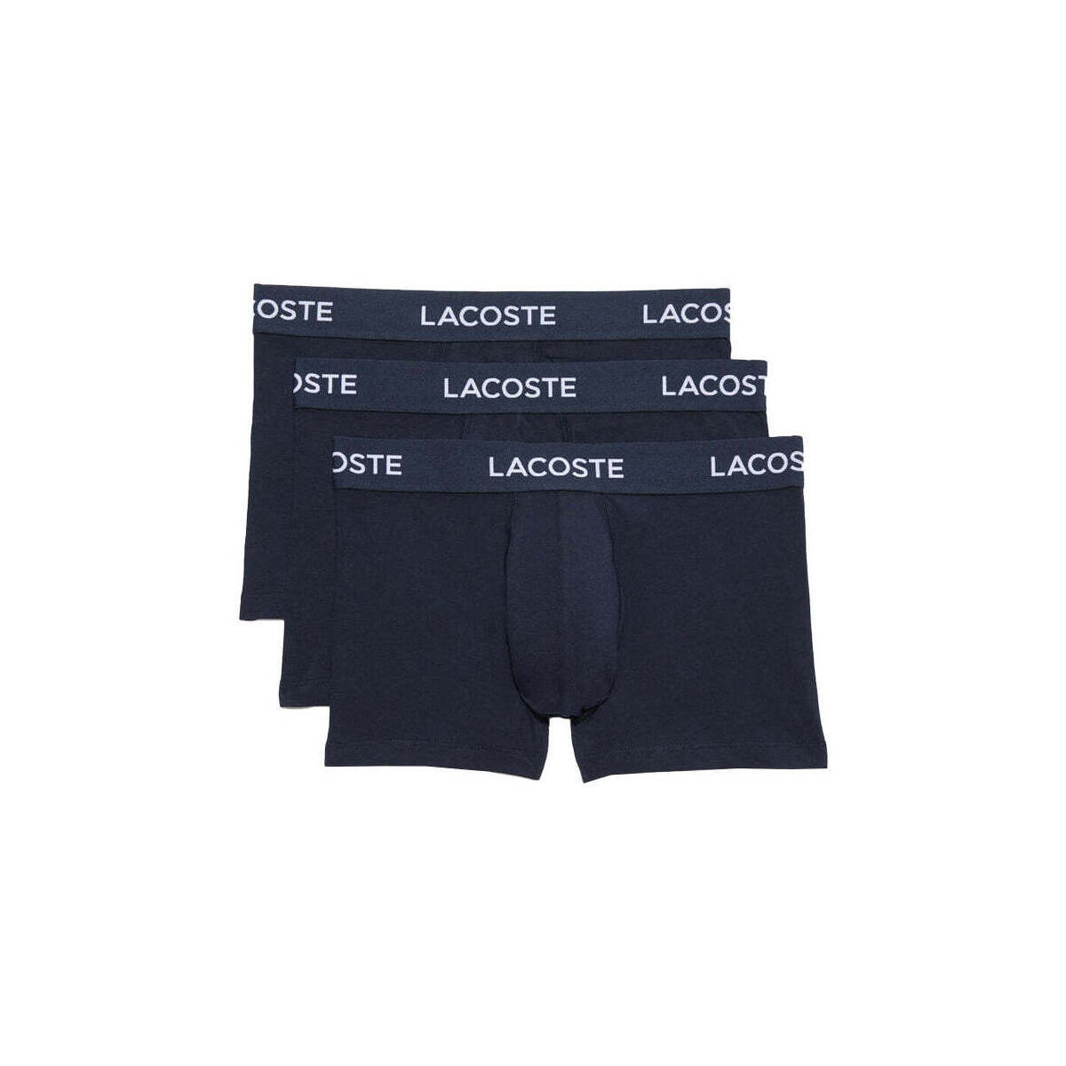 Lacoste  3 Pack Cotton Stretch Trunks Navy  Modrá