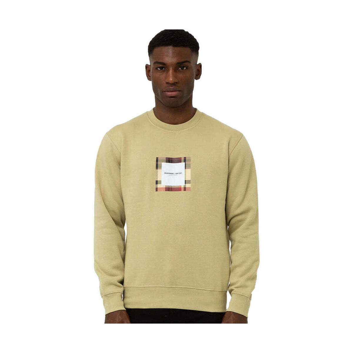 Marshall Artist  Carter Check Box Crew Sweatshirt Sandstone  Béžová