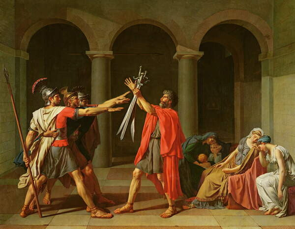 David, Jacques Louis Obrazová reprodukce The Oath of Horatii, 1784, David, Jacques Louis, 40 × 30 cm