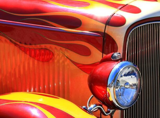 Douglas Sacha Ilustrace Full frame of a vintage muscle car, Douglas Sacha, 40 × 30 cm