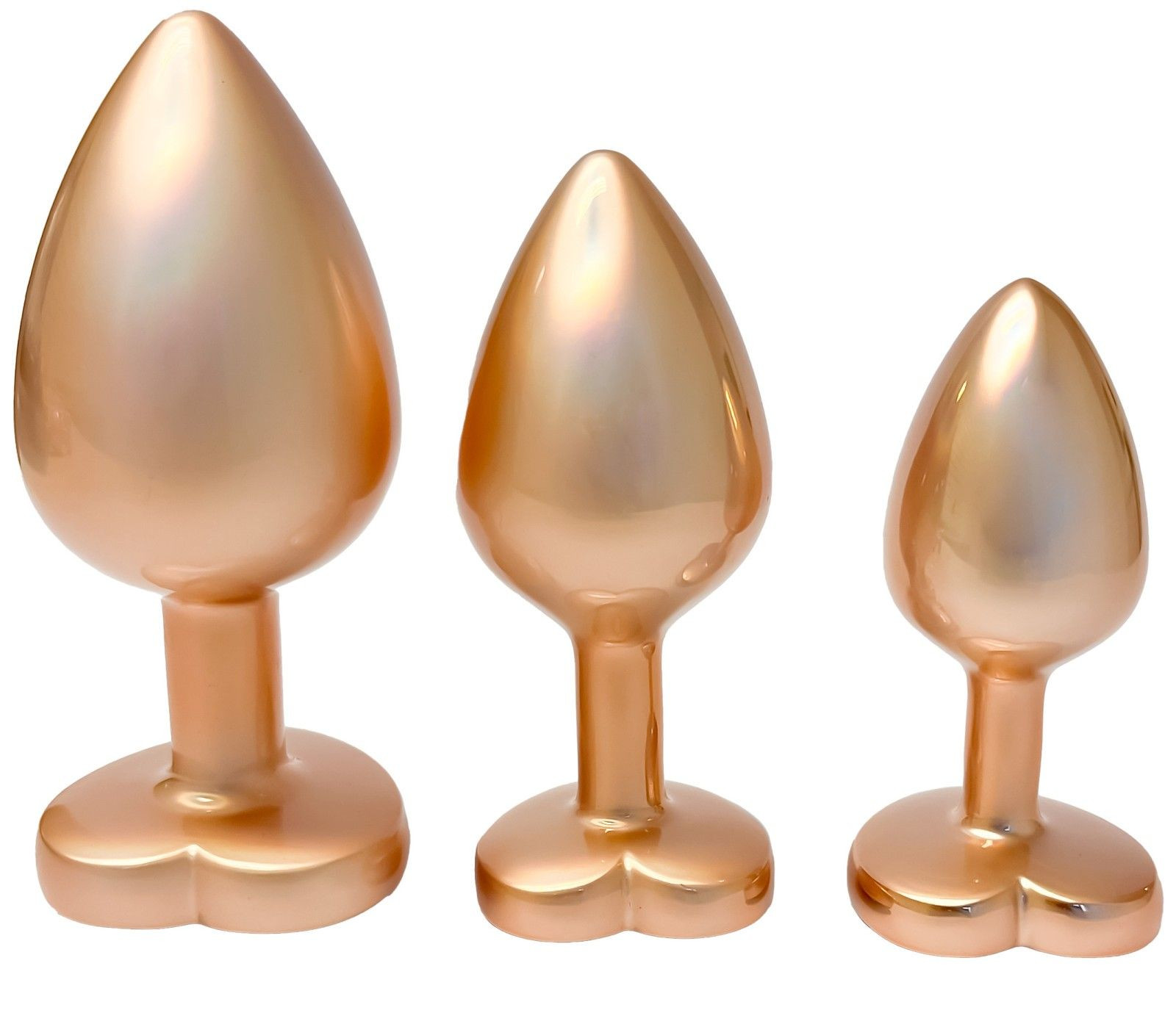 Dream Toys Sada análních kolíků se srdíčkem Pearl Gold Plug Set - Dream Toys