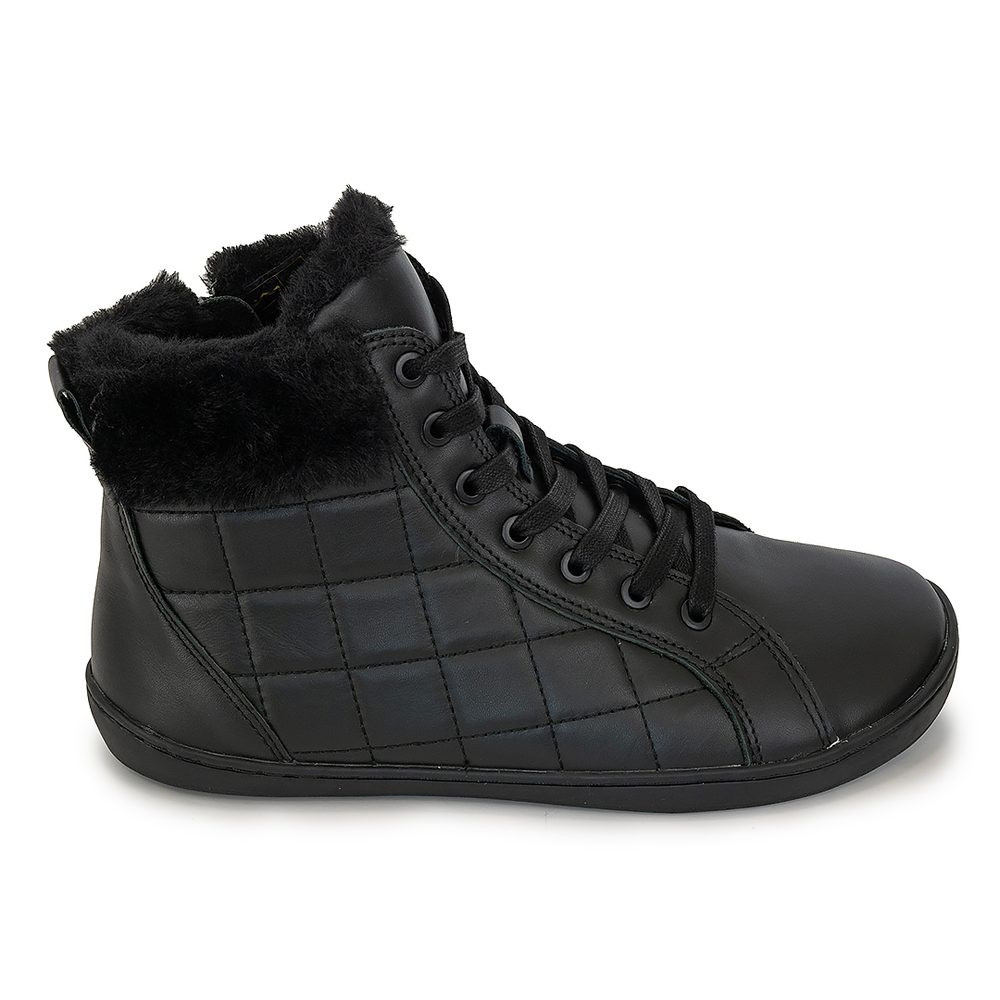 Dámské barefoot zimní boty ZORA DARK BLACK, Protetika, tmavě černá - 38