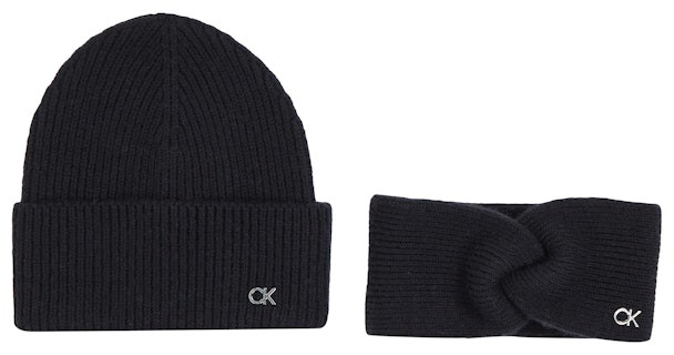 Calvin Klein Dámská sada - čepice a čelenka K60K612622BEH