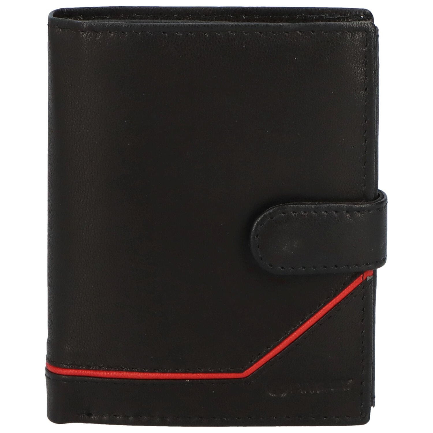 Trendová pánská kožená peněženka Figo, černá - červená