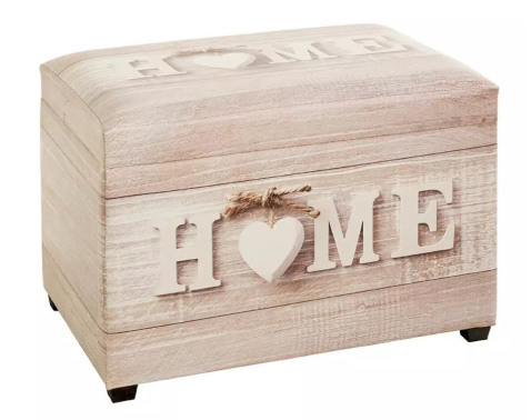 Truhla na sezení s úložným prostorem Home, motiv dřeva