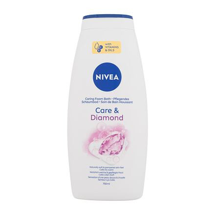 Nivea Care & Diamond Caring Foam Bath dámská jemná pěna do koupele s květinovou vůní 750 ml pro ženy