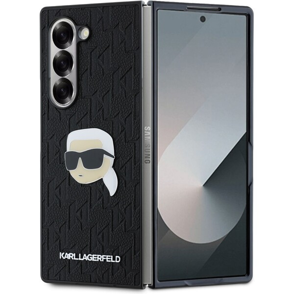 Karl Lagerfeld PU Saffiano Monogram Karl Head kryt Samsung Galaxy Z Fold 6 černý