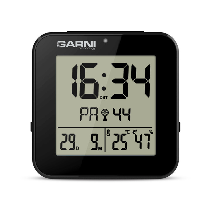 Digitální budík s měřením vnitřní teploty a rel. vlhkosti GARNI 138B