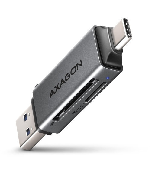 Čtečka paměťových karet AXAGON CRE-DAC USB-C a USB-A Mini šedá 128051