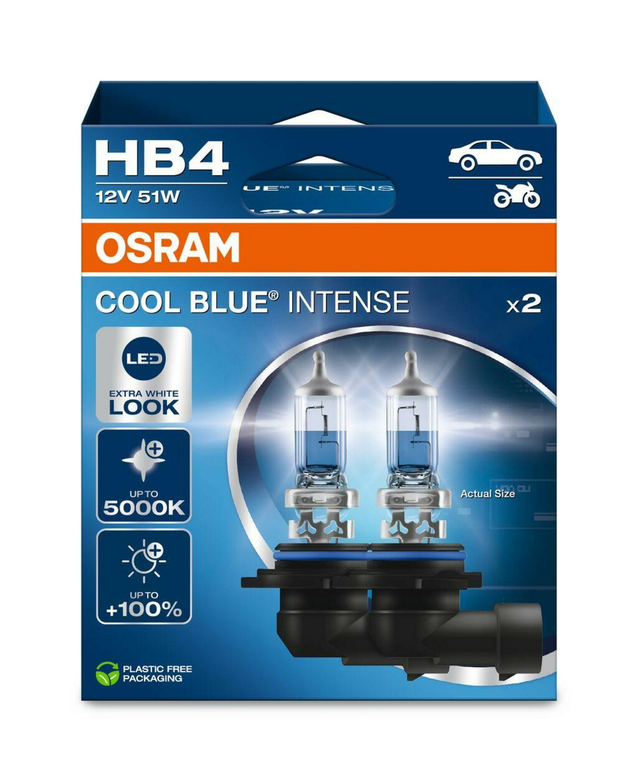 OSRAM HB4 12V 51W P22d Cool Blue INTENSE NextGen. 5000K +100% Duo 2ks 9006CBN-2HB