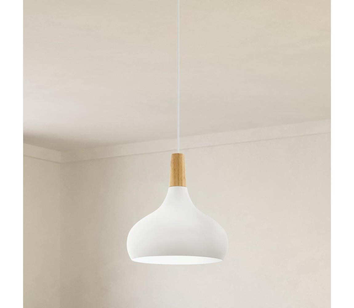 Eglo Eglo 901178-Lustr na lanku SABINAR 1xE27/60W/230V pr.28cm bílá-FSC certifikováno