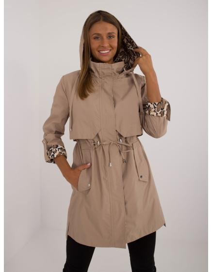 Dámské bunda se zvířecím motivem hnědé