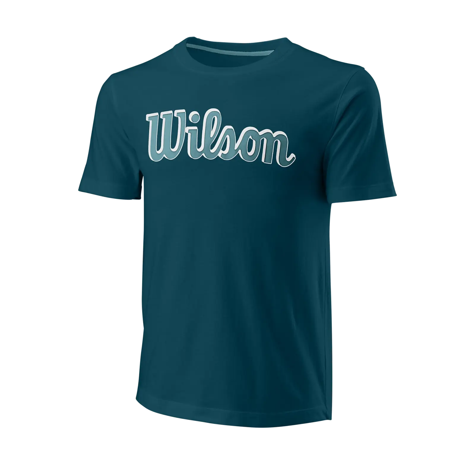 Pánské tričko Wilson  Script Eco Cotton Tee-Slimfit Blue Coral