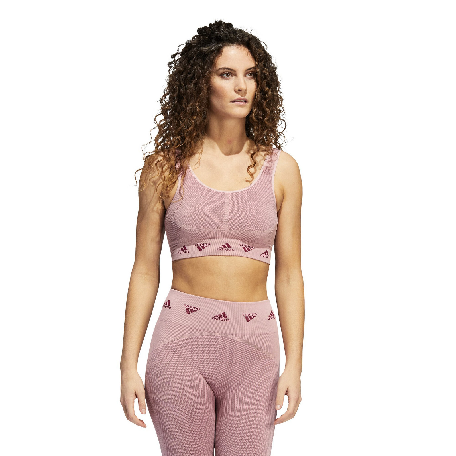 Dámská podprsenka adidas  Aeroknit Light Support Bra Legacy Burgundy