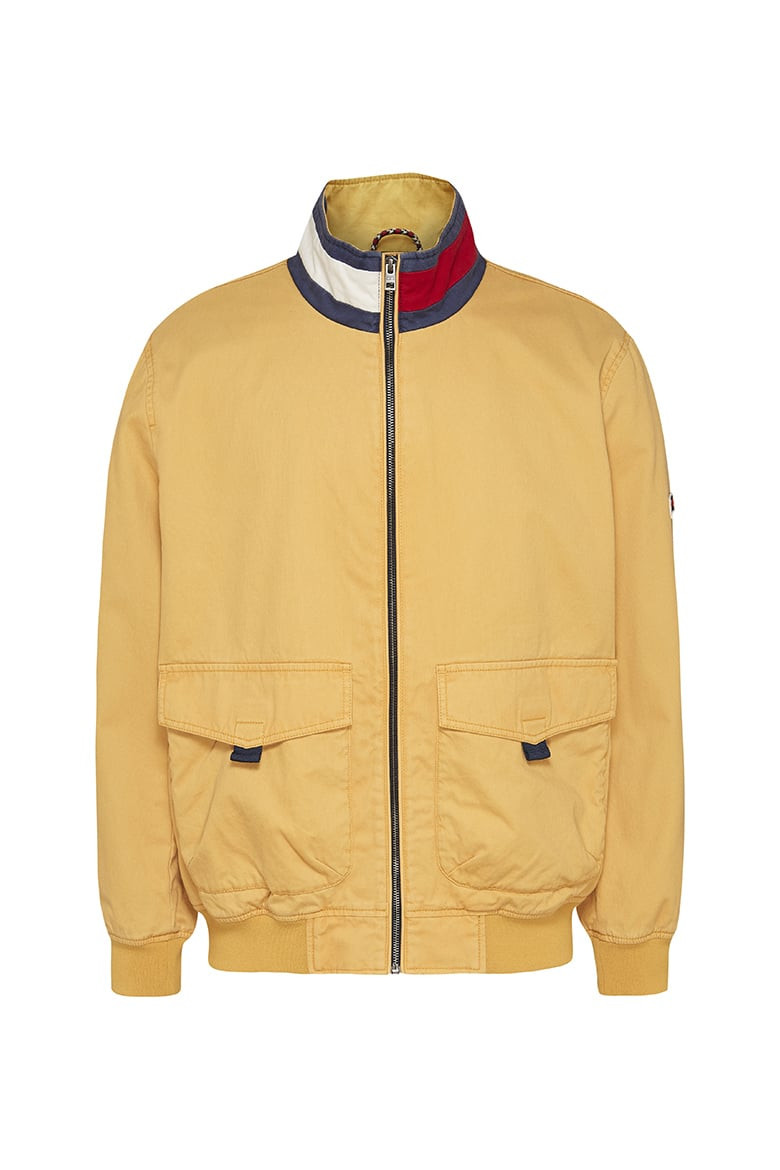 Tommy Jeans Jacket - TJM COTTON FLAG COLLAR BOMBER yellow