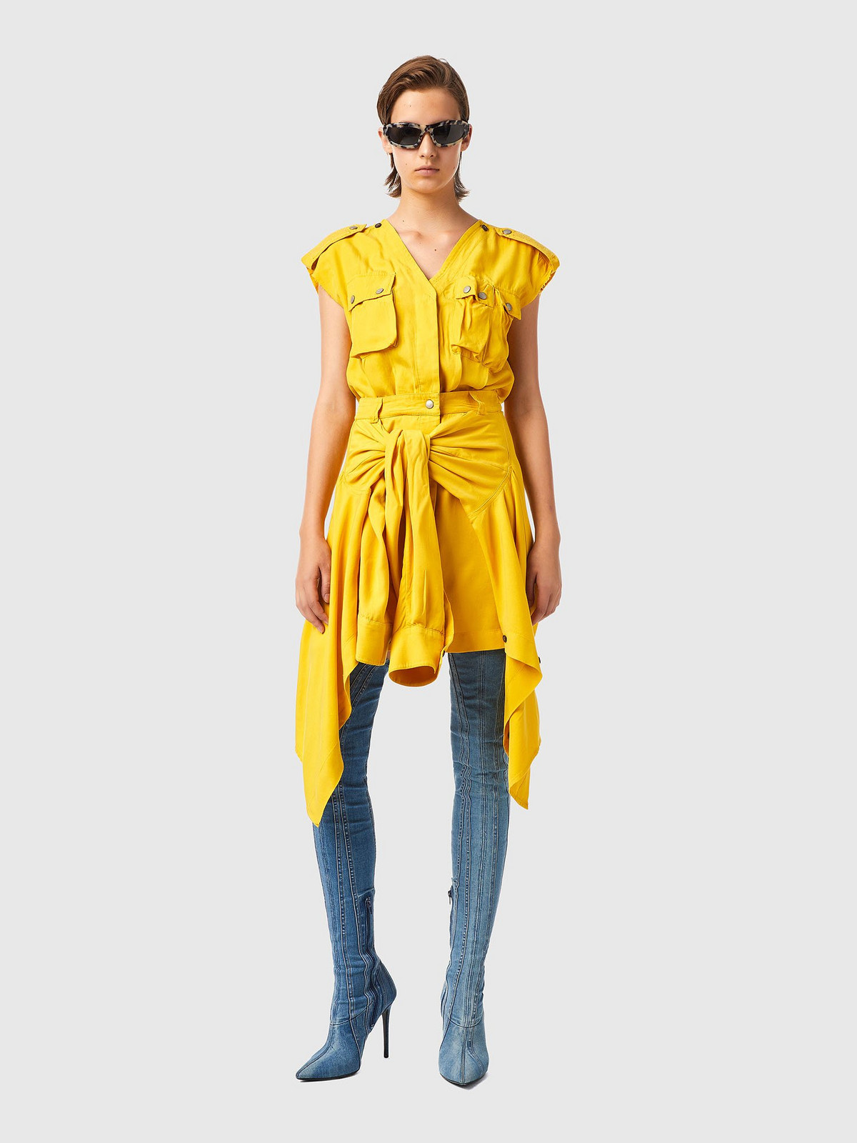 Diesel Dress - D-GIUDITTA DRESS yellow