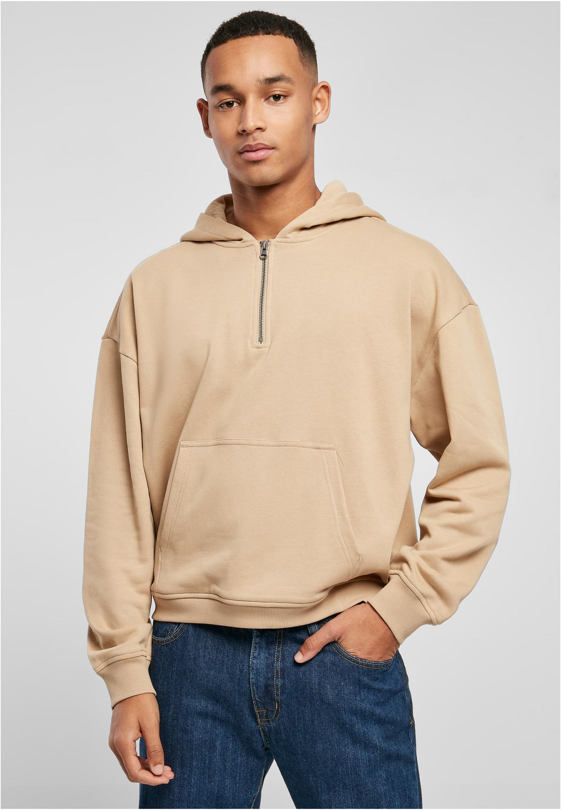 Boxy Zip Hoody Unionbéžová