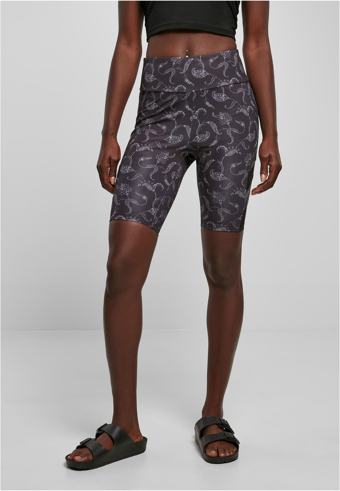 Dámské kraťasy High Waist Tech Mesh AOP Cycle Shorts blackpaisley