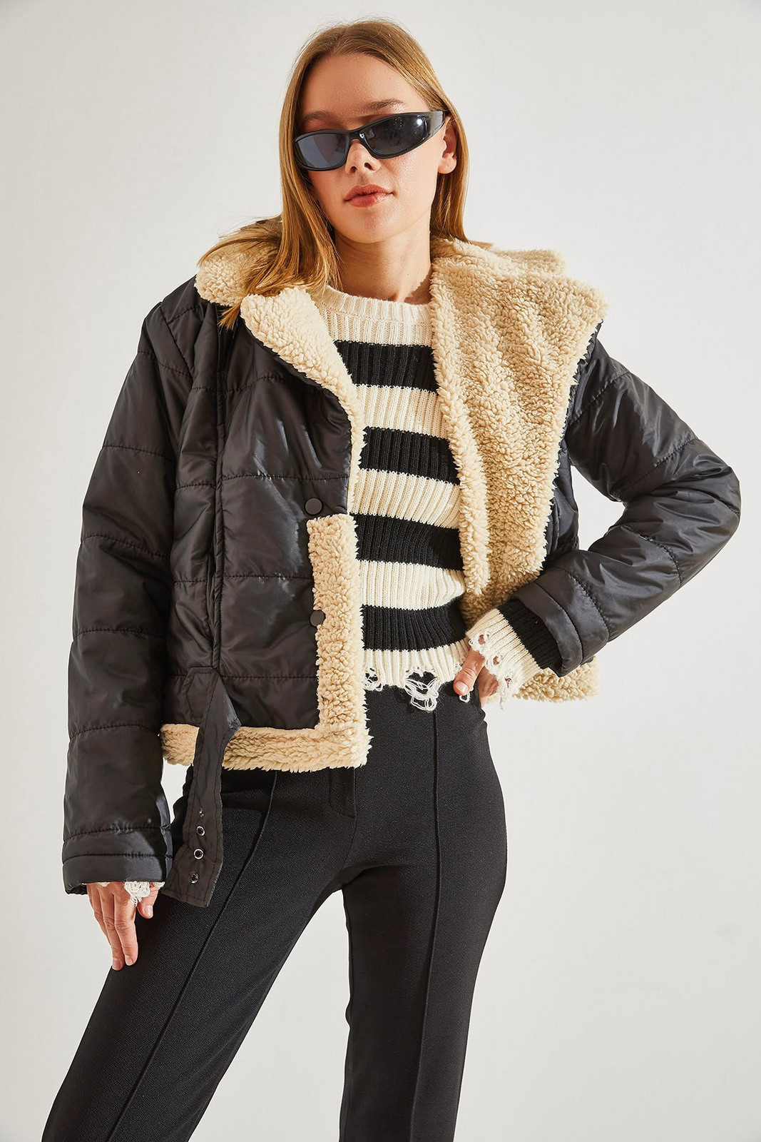 Bianco Lucci Women's Plush Quilted Coat