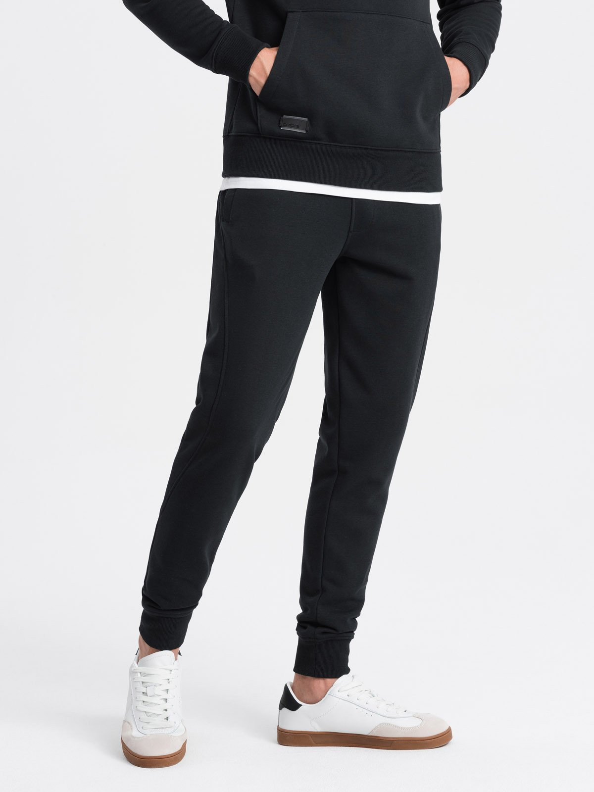 Ombre BASIC men's cotton sweatpants joggers - black