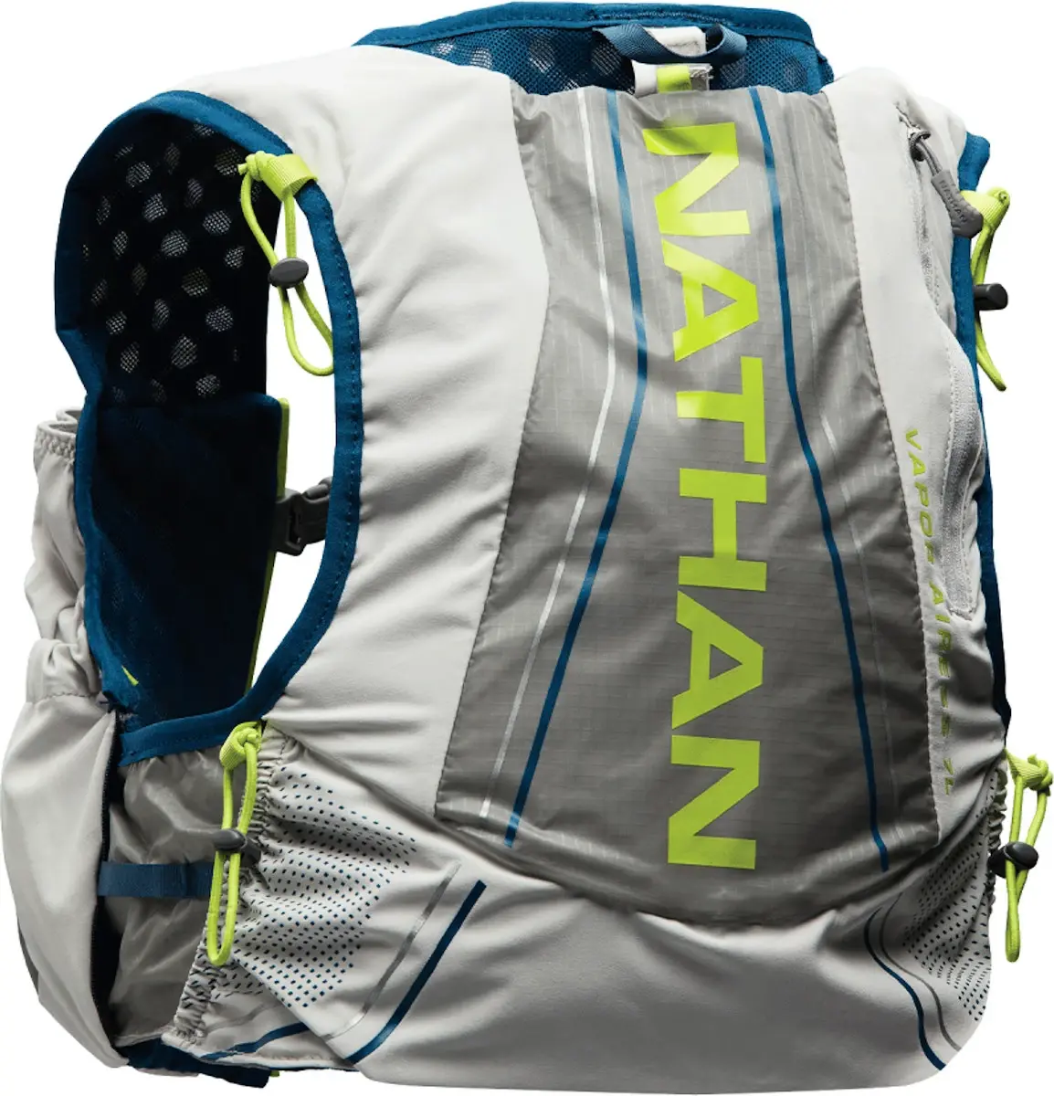 Dámská běžecká vesta Nathan  Vapor Airess 2 7L Vapor Grey/Finish Lime