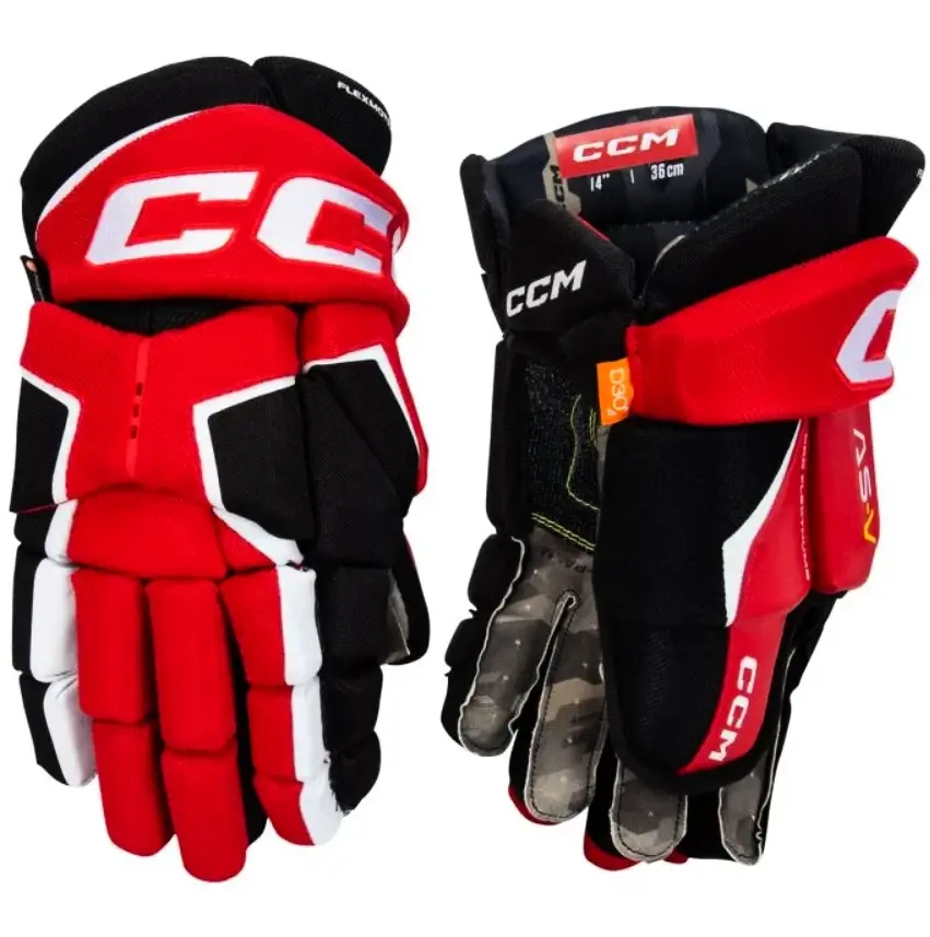 CCM Tacks AS-V black/red/white  Hokejové rukavice, Senior