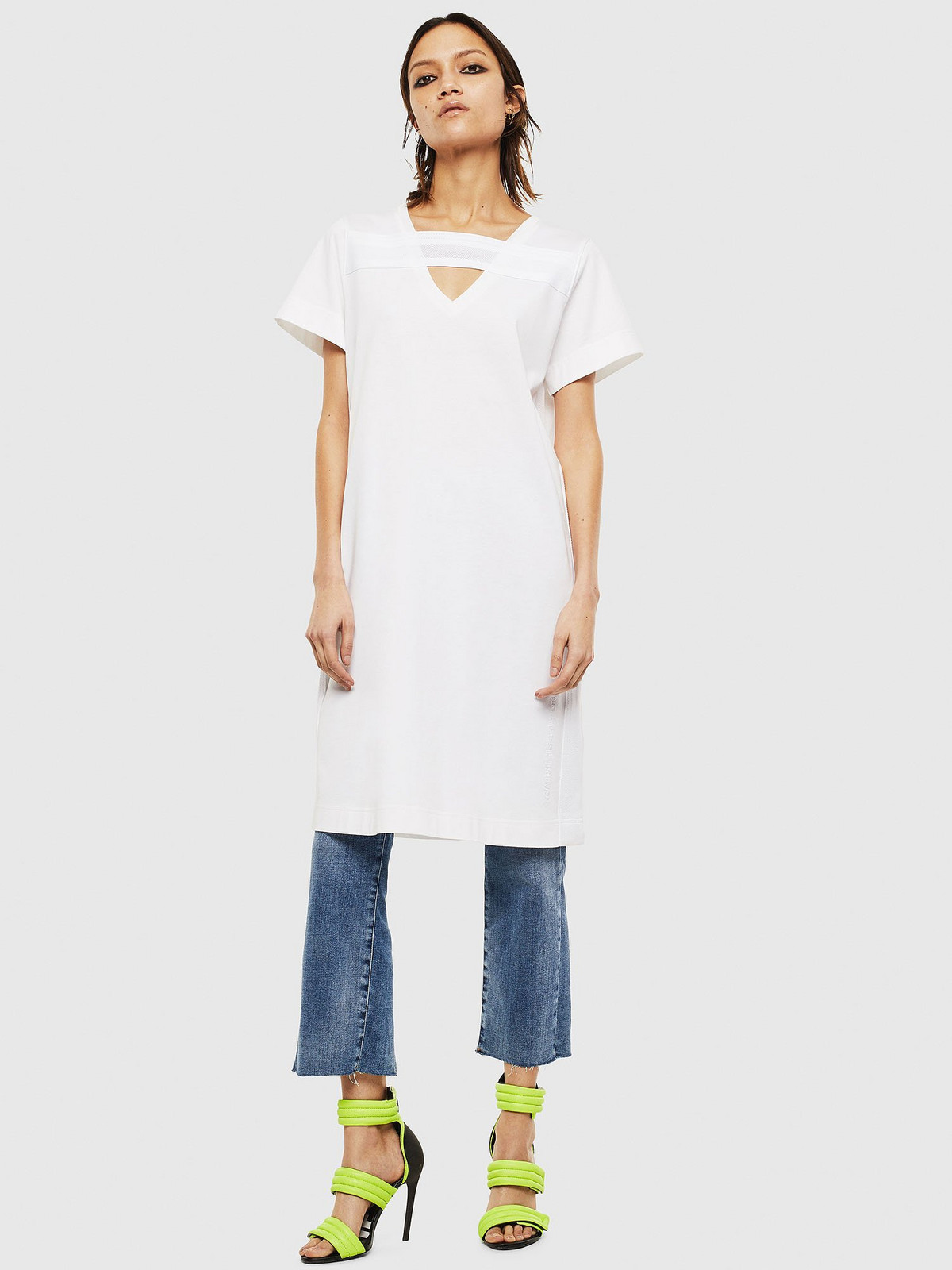 Diesel Dress - DSTRIPE DRESS white