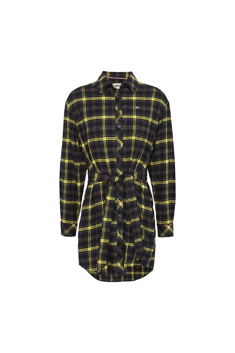 Tommy Jeans Dress - TJW FLANNEL SHIRT DRESS yellow