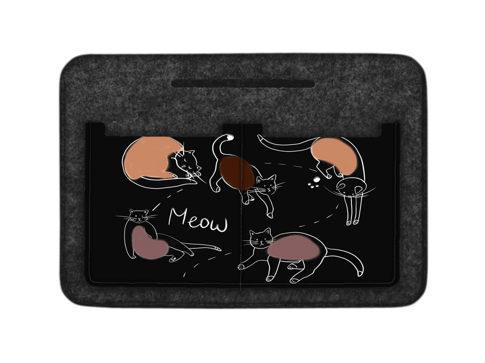 Bertoni Unisex's Felt Bag Organiser Cat Game