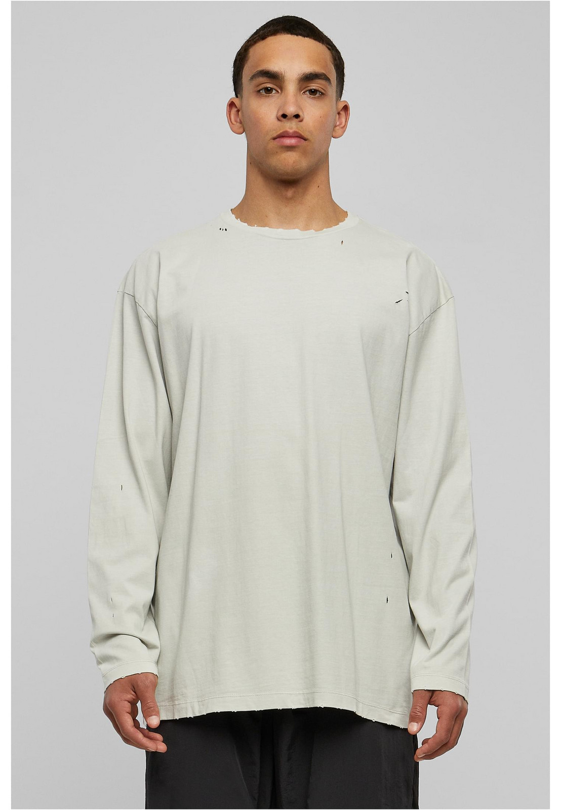 Oversized Distressed Lightasfalt s dlouhým rukávem