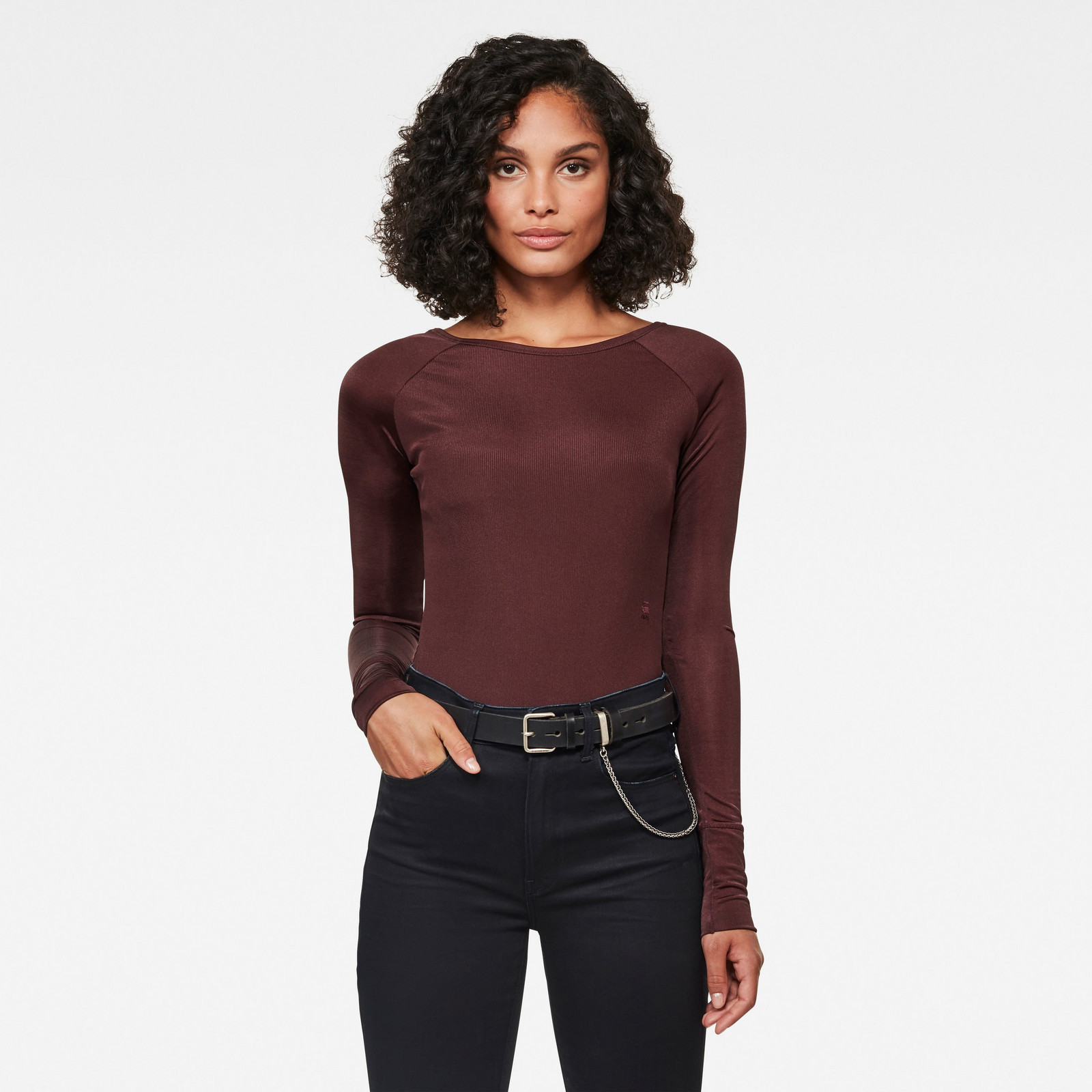 G-STAR Body - Melam boat slim body l\s burgundy