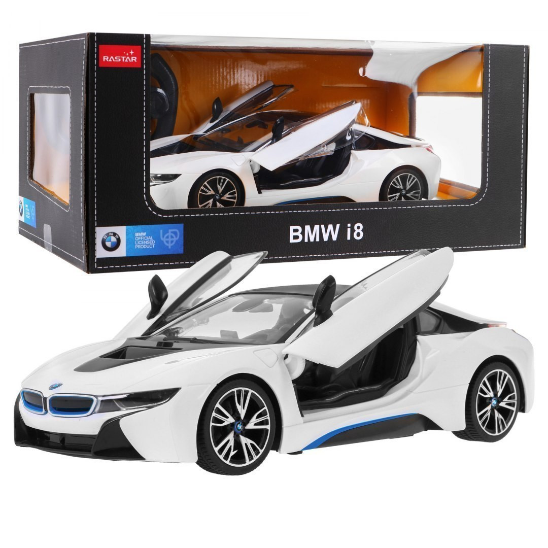 Mamido RASTAR Auto na dálkové ovládání RC BMW i8 Rastar 1:14 bílé