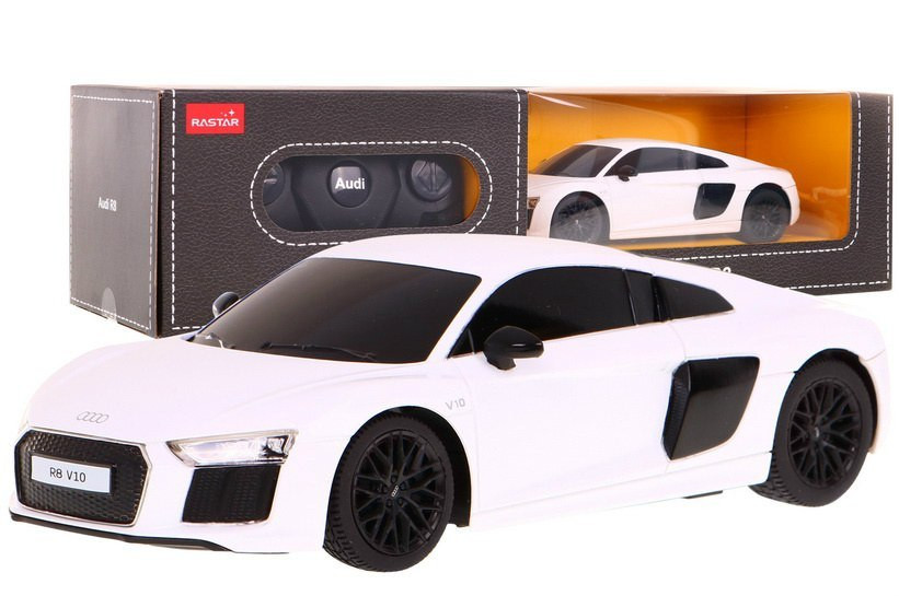 Mamido RASTAR Auto na dálkové ovládání RC Audi R8 Rastar 1:24 bílé