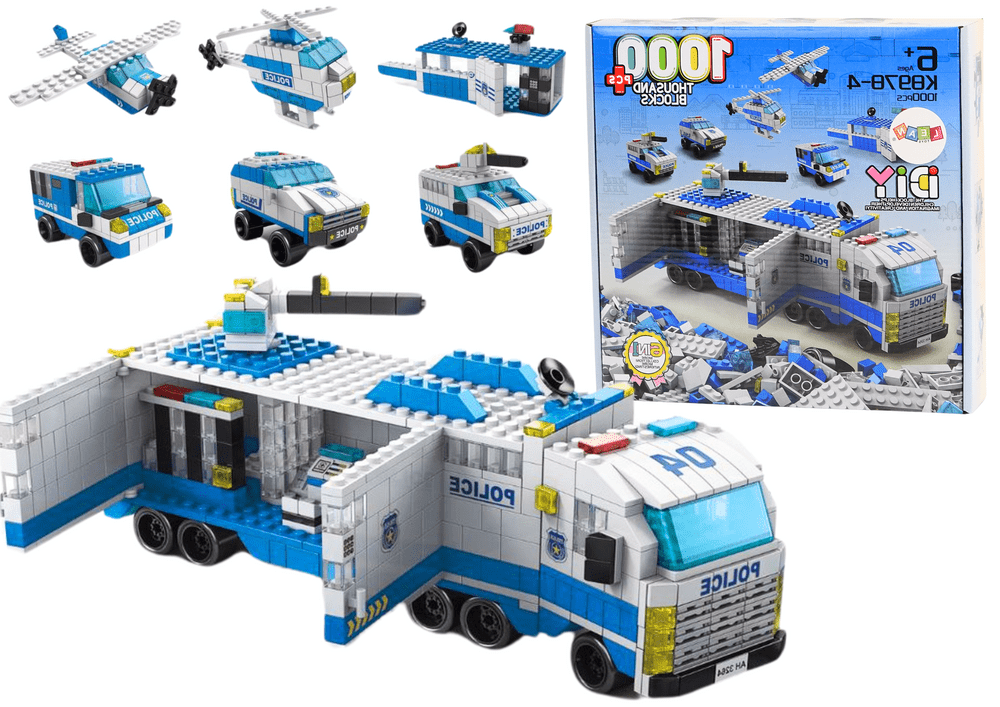 mamido Stavebnice Policejní nákladní auto 6v1 1000 dílků